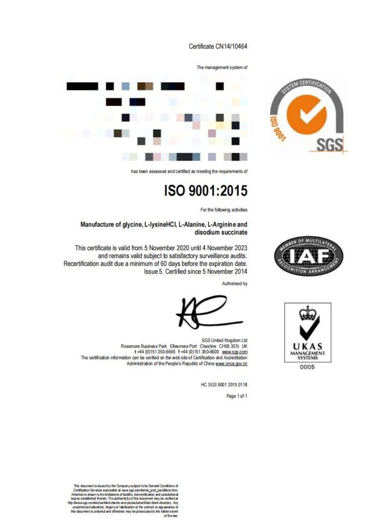 ISO Certificate